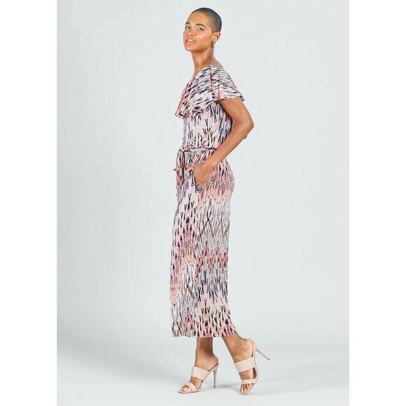 Clara Sun‎ Woo Ruffle Off Shoulder Pocket Jumpsuit - Boho Weave NWT - Picture 2 of 7